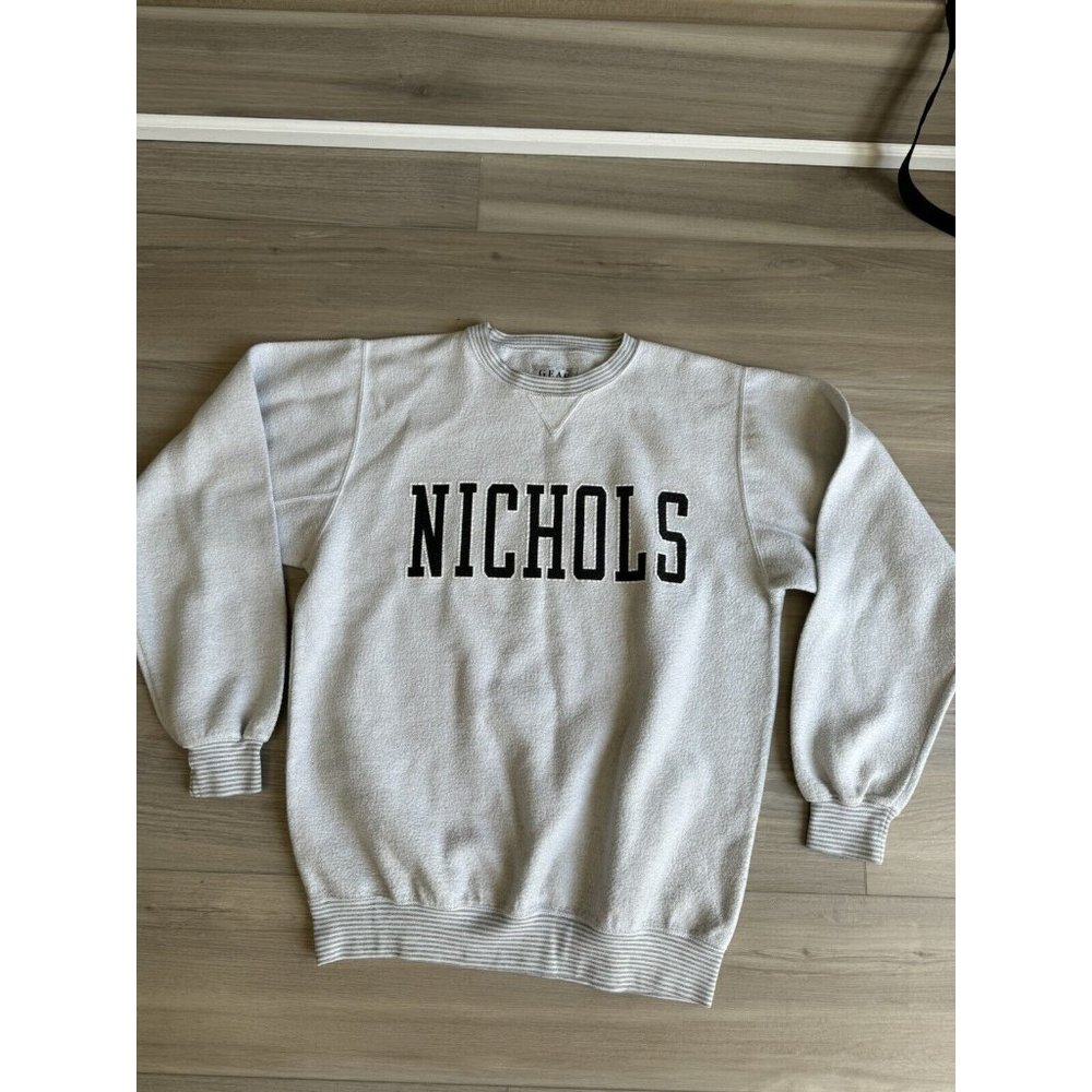 Vintage Gear For Sports Gray Grey Nichols-College Sweatshirt Crewneck Mens Sz M